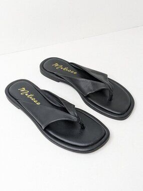 Matisse Bellagio Thong Sandals Black Leather Womens 9